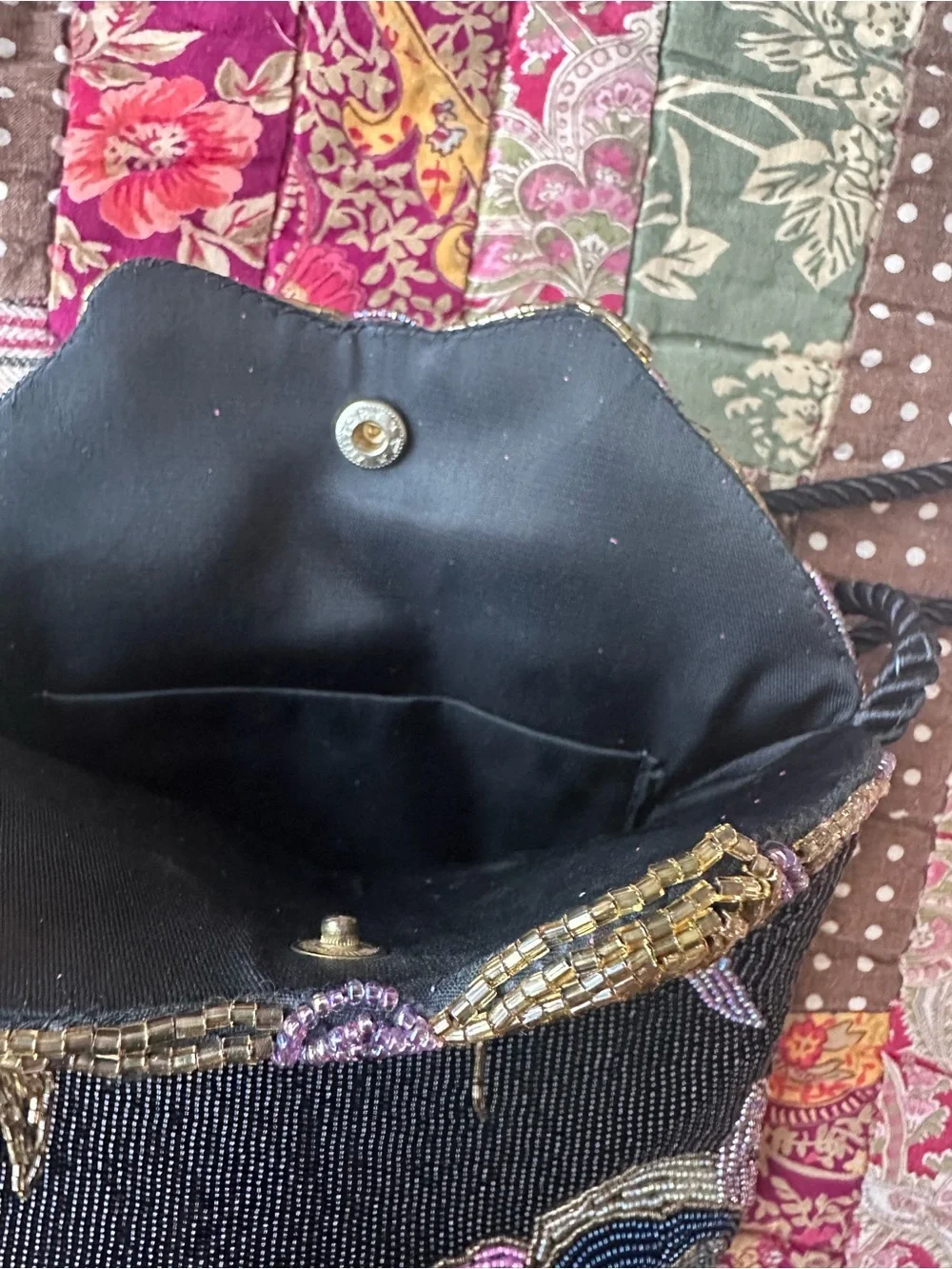 Vintage Art Nouveau style Beaded Crossbody Bag